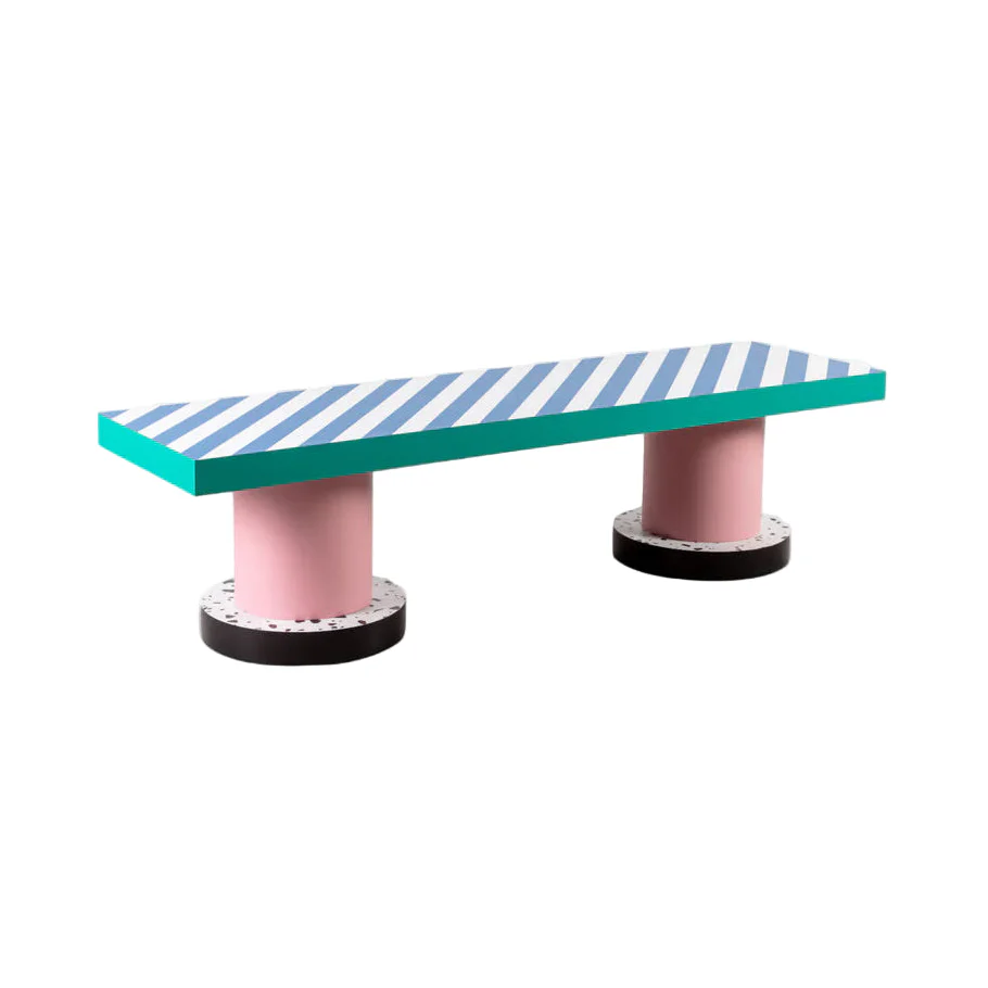Ławka SUPERBENCH BLUE STRIPES niebieski z różówym