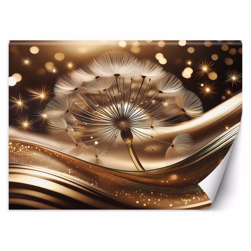 Fototapeta Feeby Złoty glamour, zegar z mniszka lekarskiego 450×315 1 szt