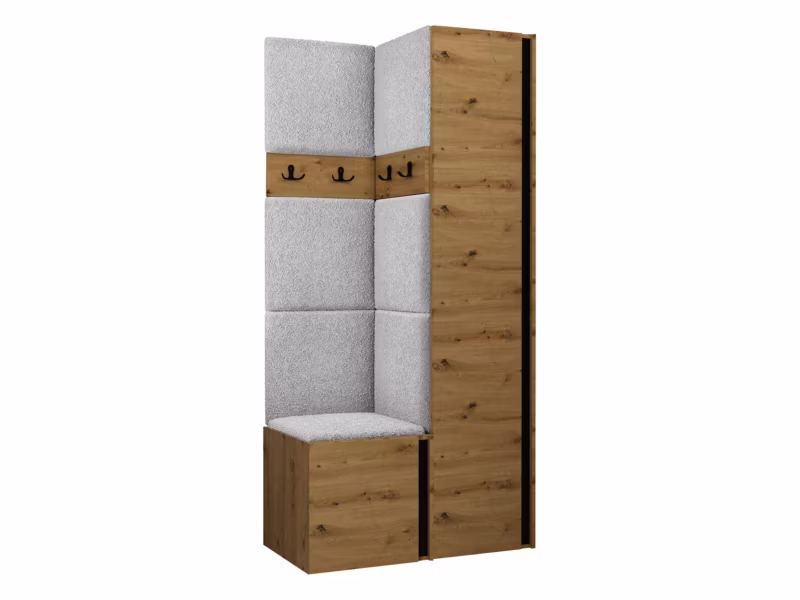 Garderoba MIRJAN 24 Orion XXIV dąb artisan/czarny + szara bukla 1 kpl.