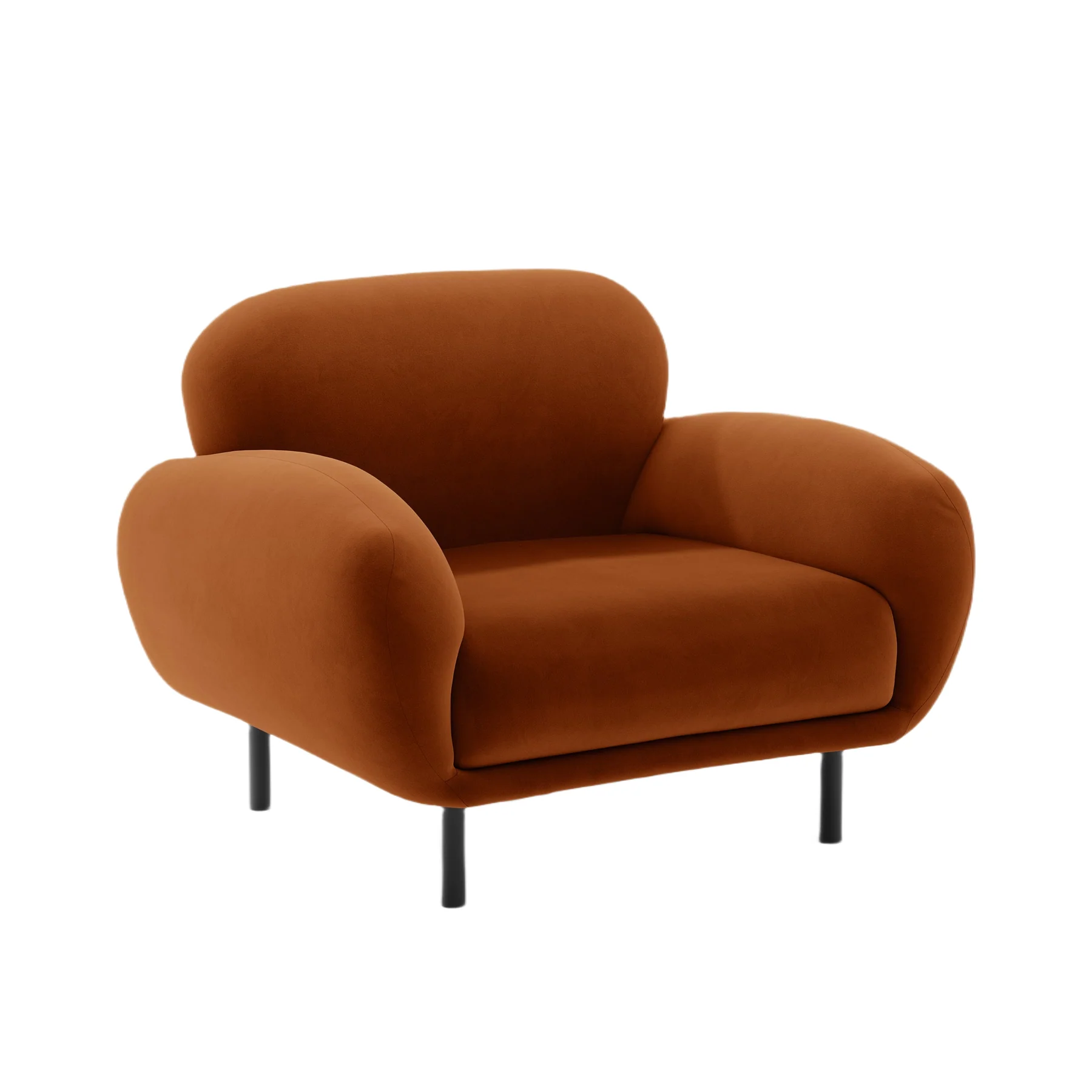 Fotel aksamitny POPPY terracotta