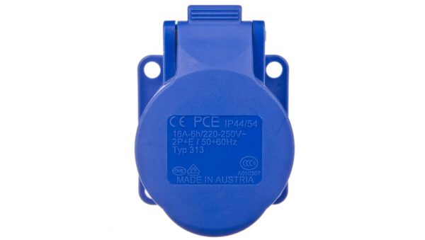 Gniazdo tablicowe 16A 3P 230V /75×75/ niebieskie IP44 313-6f5