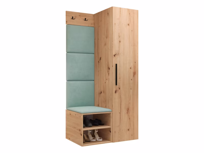 Garderoba MIRJAN 24 Medi III dąb artisan + miętowy 1 kpl.
