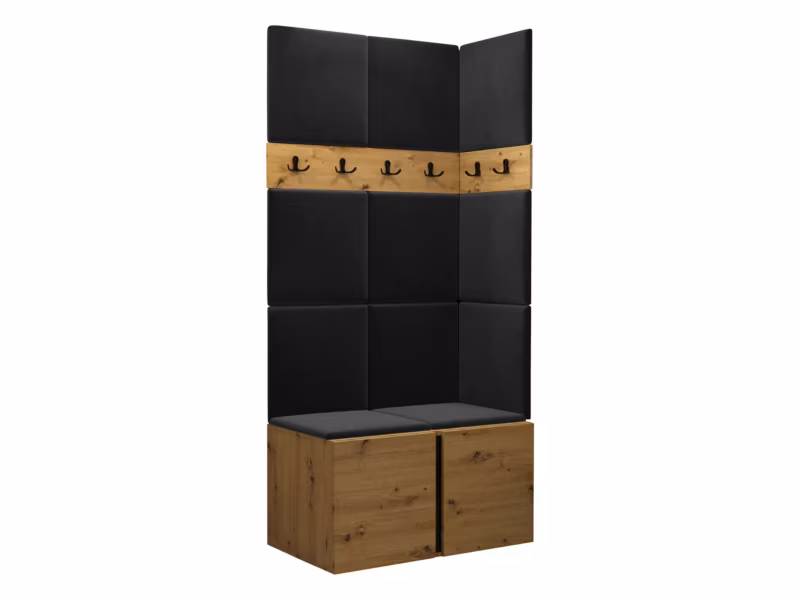 Garderoba MIRJAN 24 Orion I dąb artisan/czarny + czarny 1 kpl.
