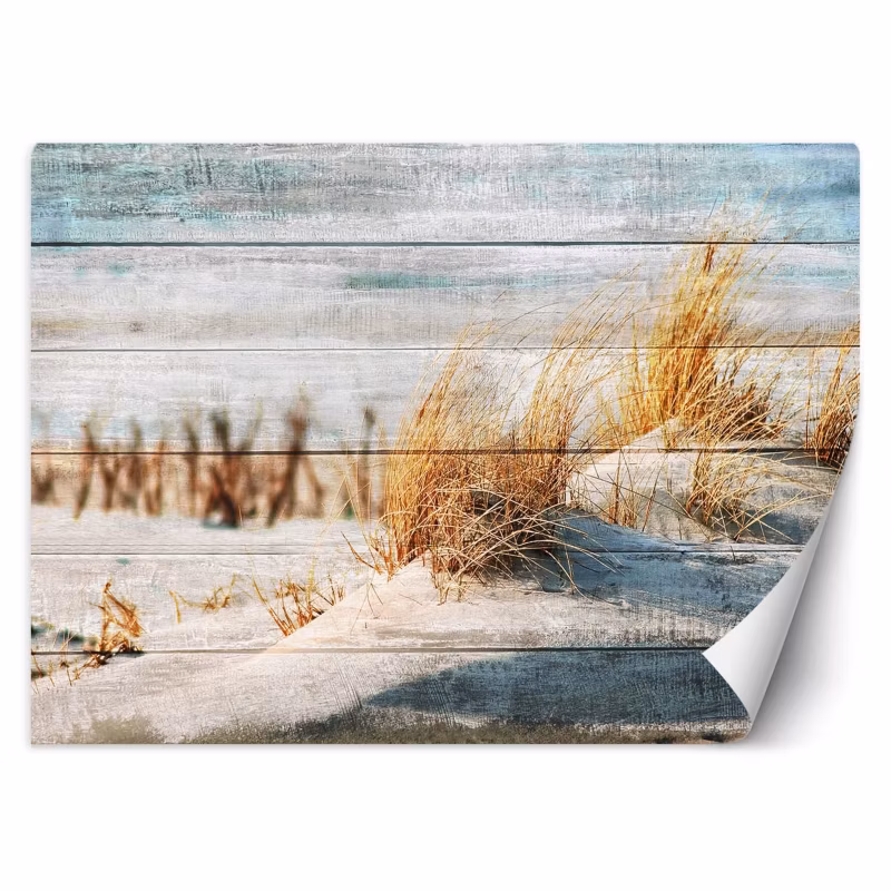 Fototapeta Feeby Wydmy plaża na drewnie 200×140 1 szt