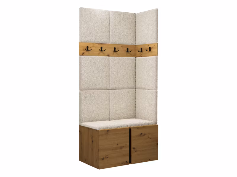 Garderoba MIRJAN 24 Orion I dąb artisan/czarny + beżowa bukla 1 kpl.