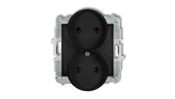 MINI Gniazdo podwójne b/u czarny mat 12MGPR-2