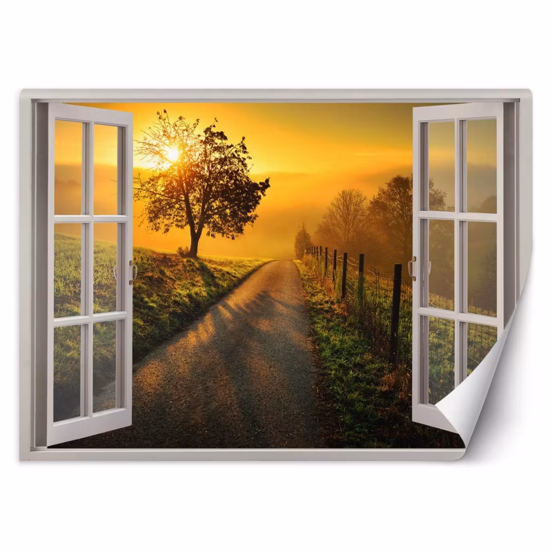 Fototapeta Feeby Widok z okna zachód słońca krajobraz 280×200 1 szt