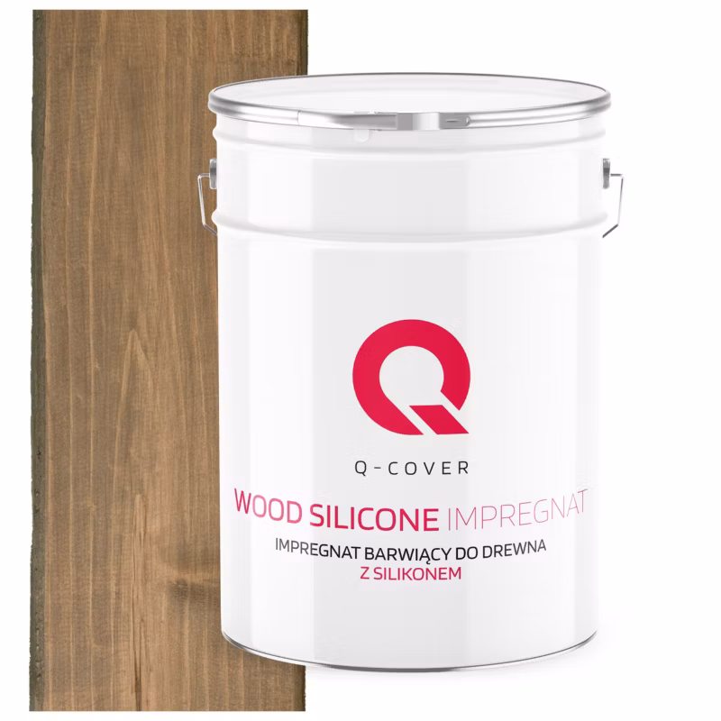 Impregnat Barwiący do Drewna z Silikonem 2w1 Q-Cover Brąz złamany w szary RAL7013 10L