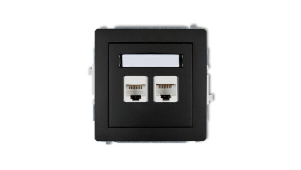 DECO Gniazda komputerowe podwójne 2xRJ45, kat. 5e, 8-stykowy czarny mat 12DGK-2