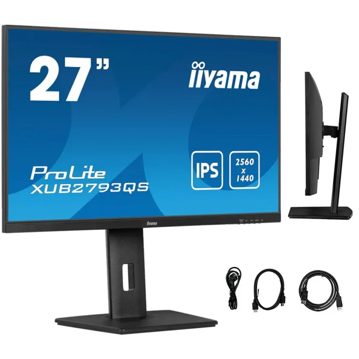 Monitor iiyama ProLite XUB2793QS-B7 27″ WQHD IPS LED 100Hz 1ms /HDMI, DisplayPort/ FlickerFree XUB2793QS-B7