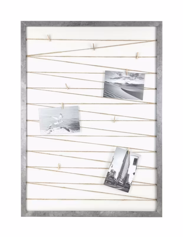 Galeria na zdjęcia Fotogaleria sznurkowa ramka ze sznurkami Frames Factory 50×70 szara 1szt.