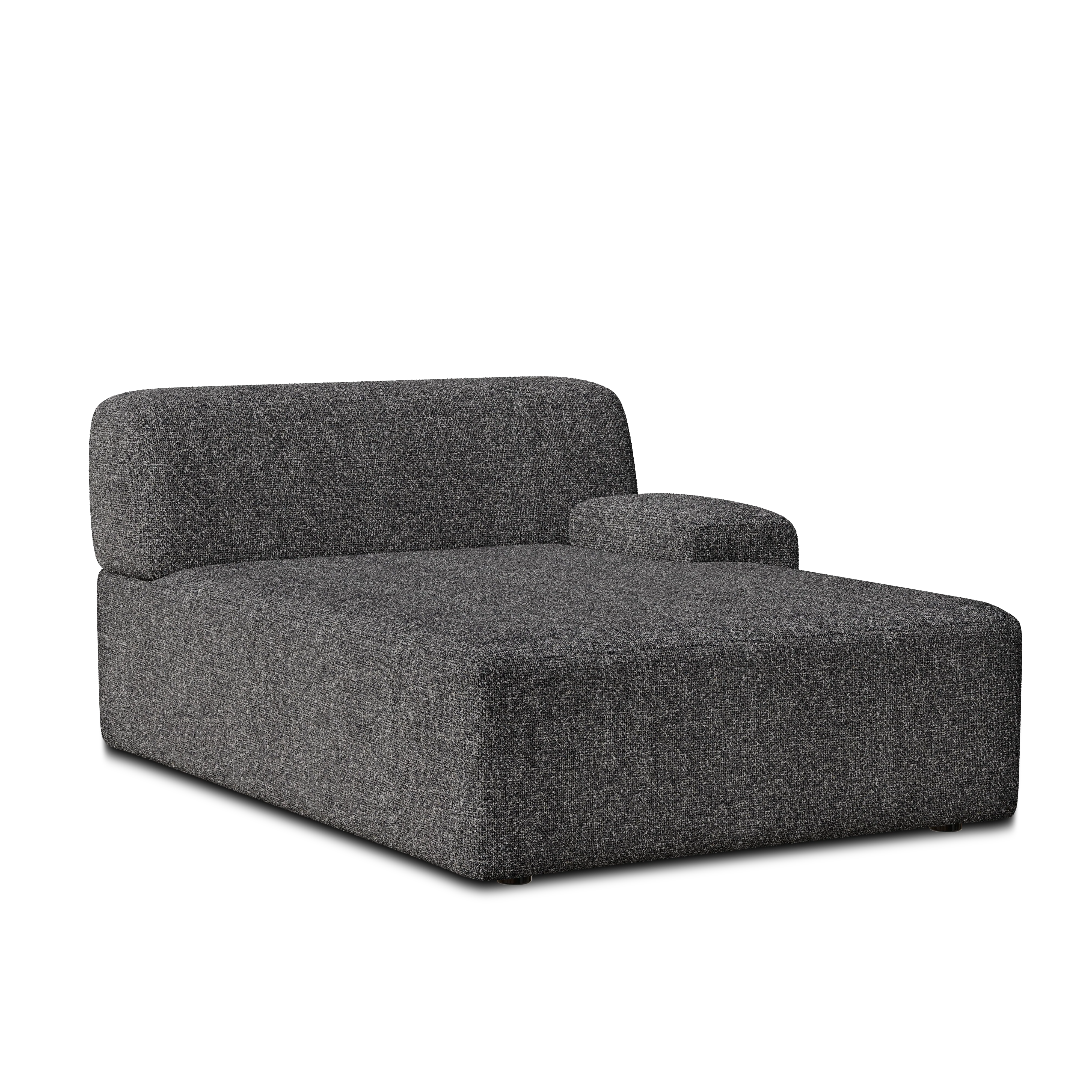 Sofa modułowa UMI – szezlong prawostronny kamienna czerń