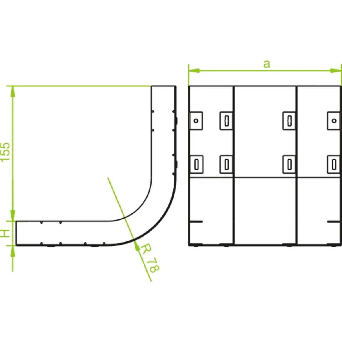 LKt175H38 Łuk kanału trzytorowy gr. blachy – 1 mm 531717