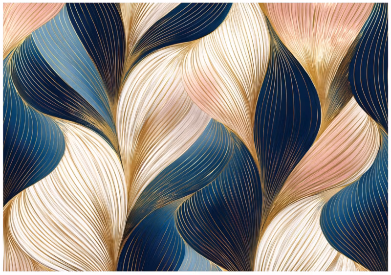 Fototapeta WALLARENA Do Sypialni Salonu Na Flizelinie Art Deco Abstrakcja Złoto 250×175 cm 1 szt.
