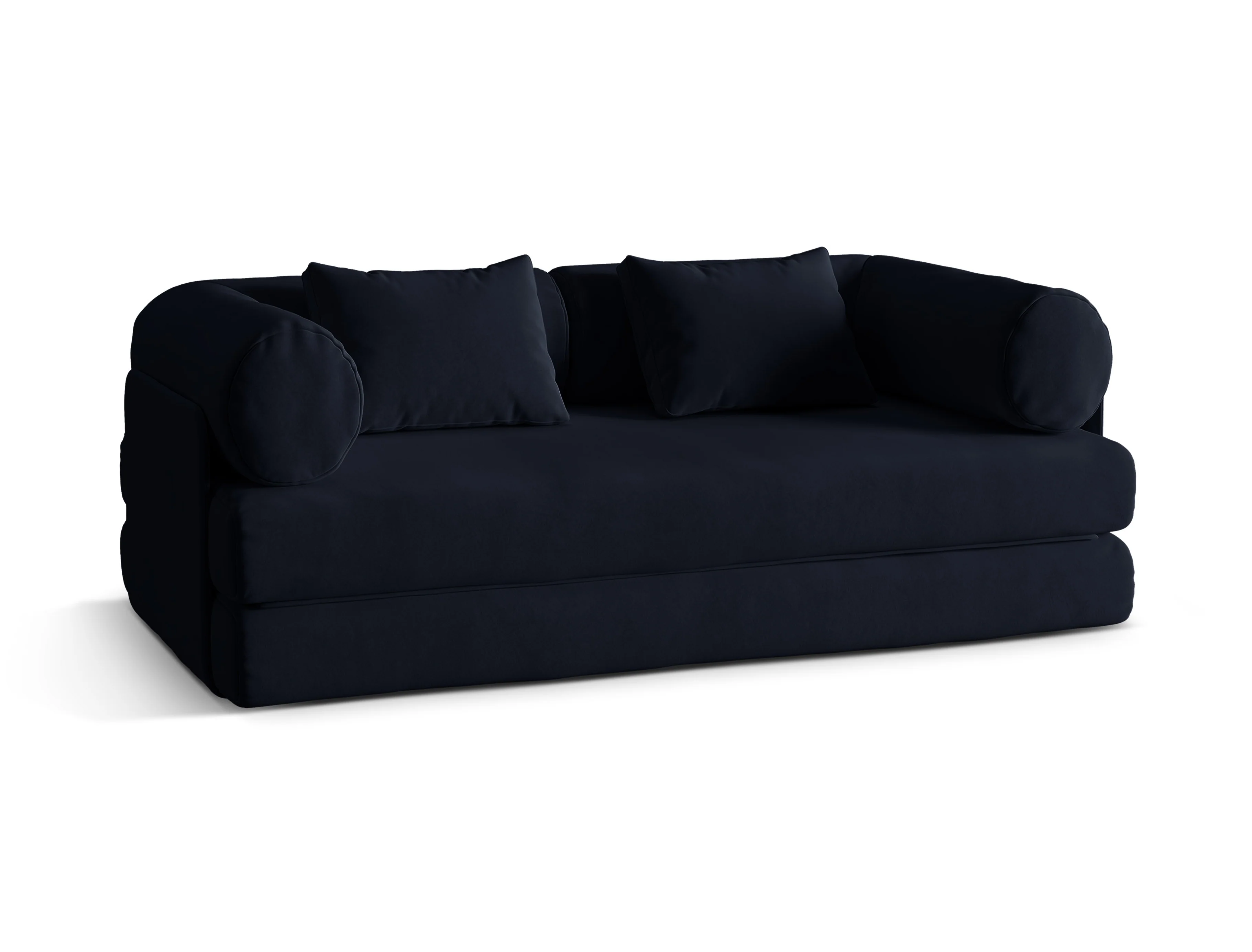 Sofa aksamitna 3-osobowa z funkcją spania DREAMY królewski niebieski