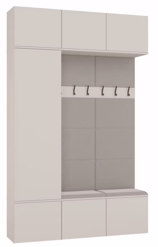 Garderoba Topeshop HAGA III 1Sz2W KASZMIR BEŻ Szafa + 2x Wieszak 238x150x35 cm 1 szt.