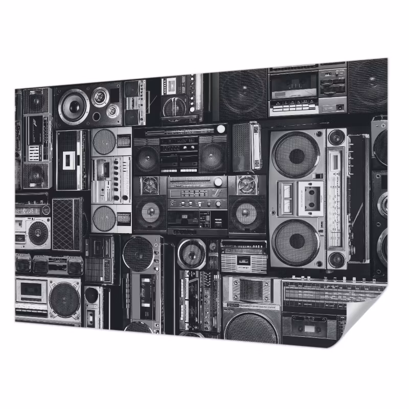 Fototapeta samoprzylepna Tulup 104×70 cm Retro radio Tapeta Do Biura, Salonu, Przedpokoju 1 szt.