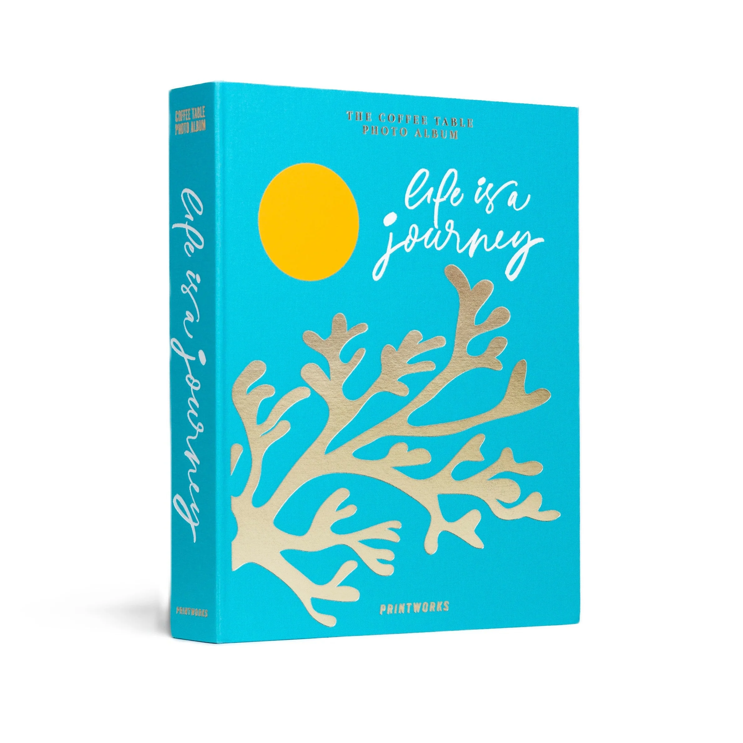Album na zdjęcia LIFE IS A JOURNEY turkusowy ze złotym