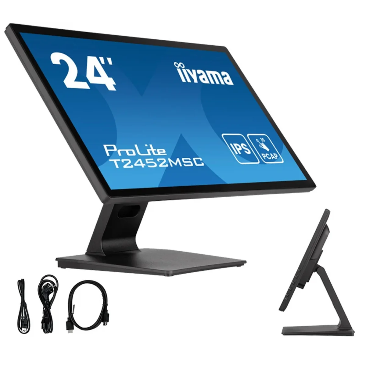 Monitor dotykowy iiyama ProLite T2452MSC-B1AG 24″ IPS LED AntiGlare 10 punktów dotyku /HDMI, DisplayPort/ Głośniki T2452MSC-B1AG