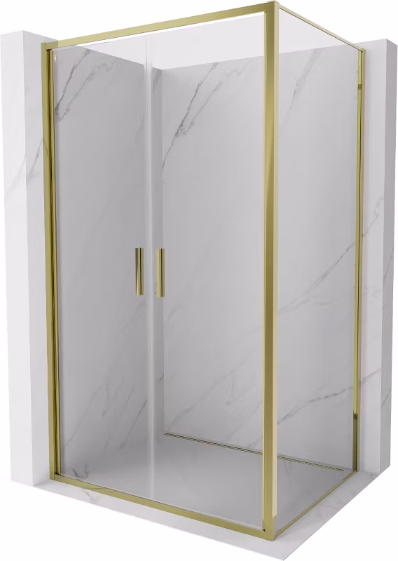 Kabina prysznicowa Mexen Exo uchylna 100 x 95 cm transparent złota 1 szt.