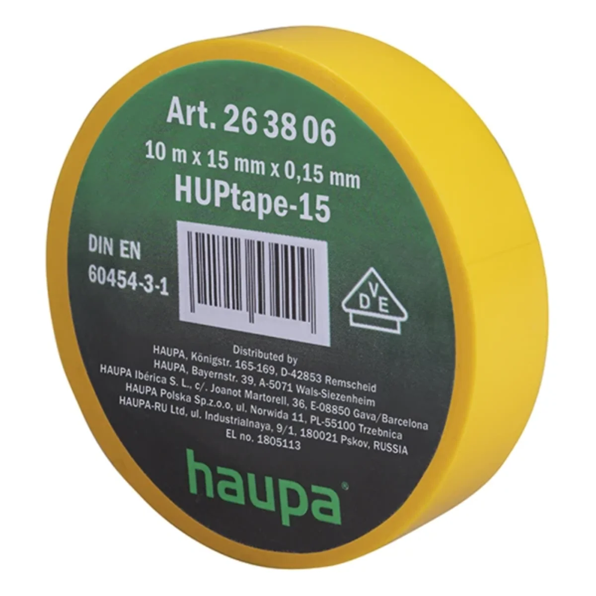 Taśma izolacyjna VDE 15 mm x 10 m żółta 10szt. 263806