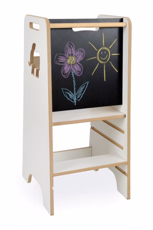 Helper VERK.design pomocnik kuchenny dla dziecka biały drewniany z tablicą 84cm 1szt.