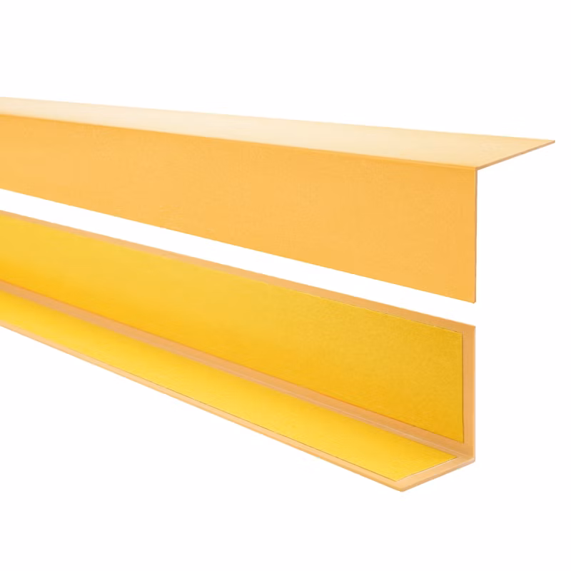 Kątownik twardy samoprzylepny PCV 50×50 mm QUEST, Profil Narożny Dekoracyjny L – 150 cm, złoty