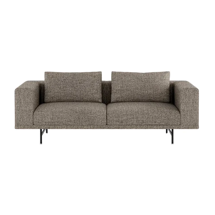 Sofa 2-osobowa LOFT brązowy boucle z czarną podstawą