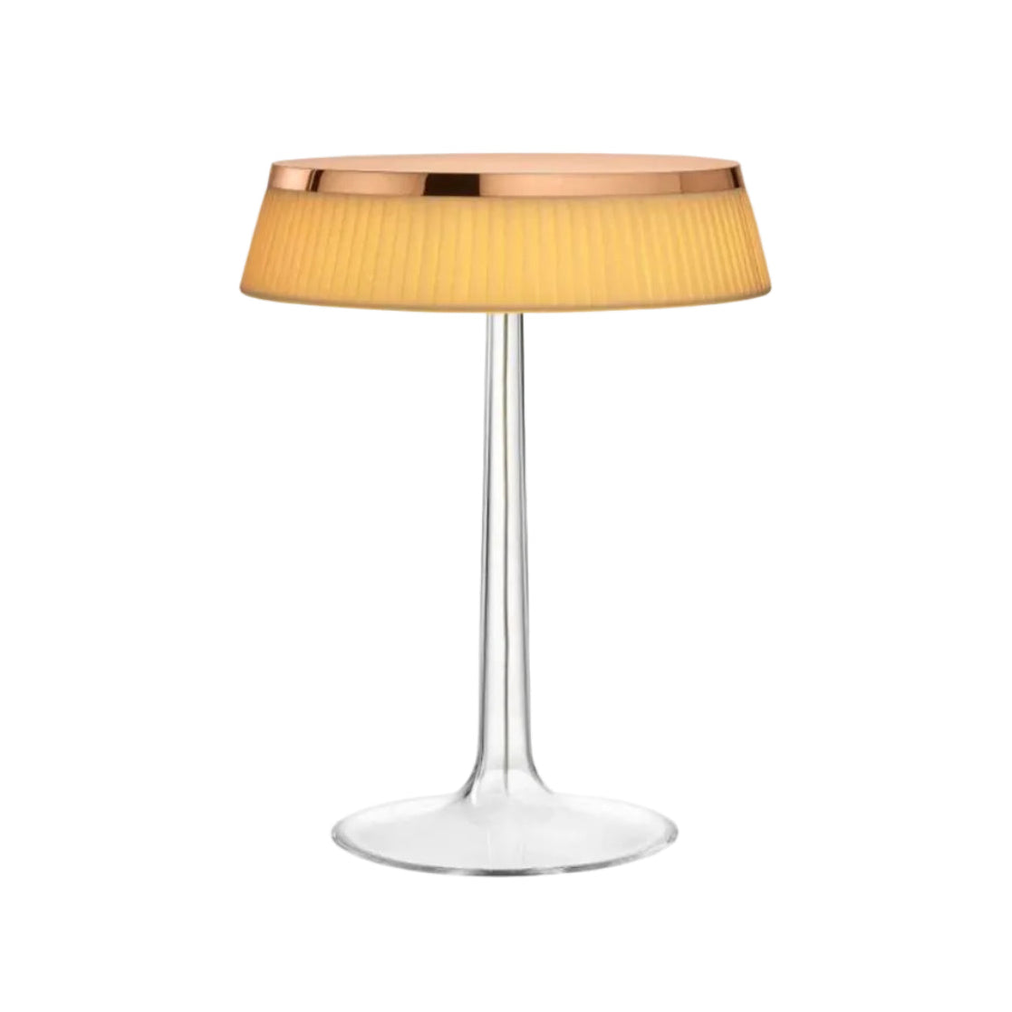 Lampa stołowa BON JOUR miedziany z materiałowym abażurem