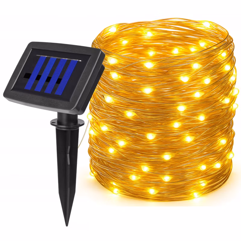 Girlanda LED solarna MasterLED linka 200xLED 2190cm ciepła biel 3000K z czujnikiem zmierzchu IP44 1 szt.