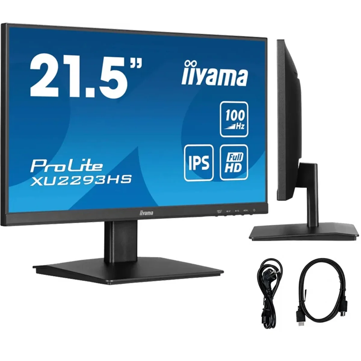 Monitor iiyama ProLite XU2293HS-B6 22″ IPS LED 1ms 100hz /HDMI DP/ FlickerFree FreeSync XU2293HS-B6