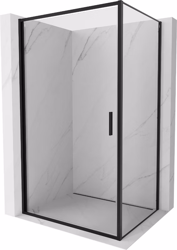 Kabina prysznicowa Mexen Exo uchylna 75 x 95 cm transparent czarna 1 szt.
