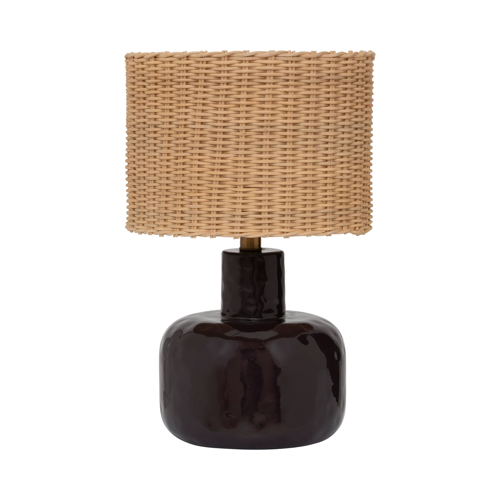 Lampa stołowa VRIDEN wiklinowy klosz z brązową podstawą