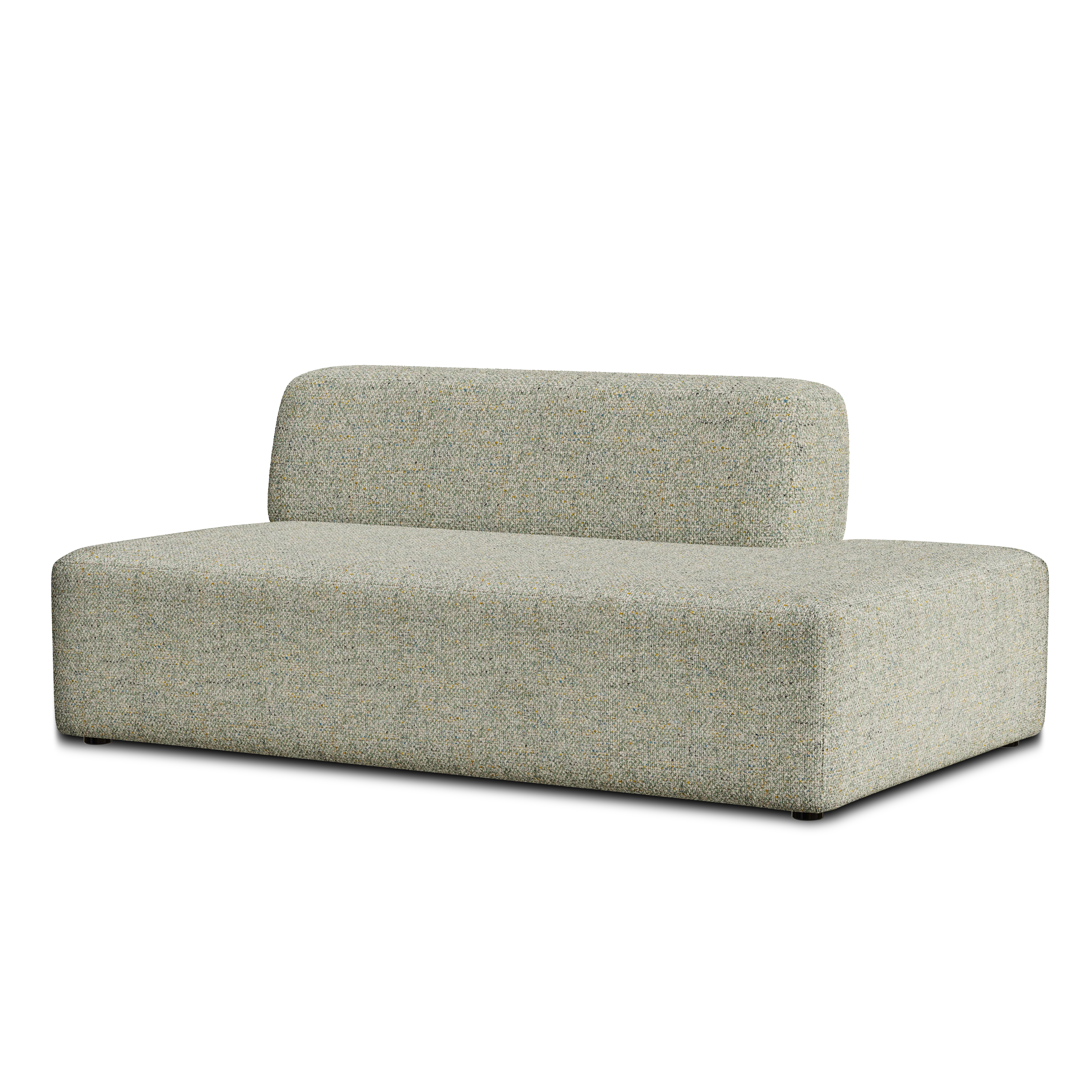 Sofa modułowa UMI – element otwarty lewostronny jasny zielony
