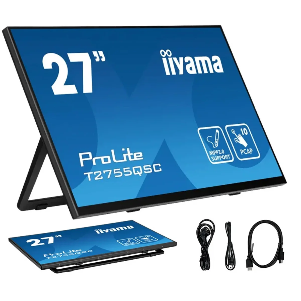 Monitor dotykowy iiyama ProLite T2755QSC-B1 27″ IPS LED WQHD obsługa MPP2.0 /HDMI, DP/ Głośniki T2755QSC-B1