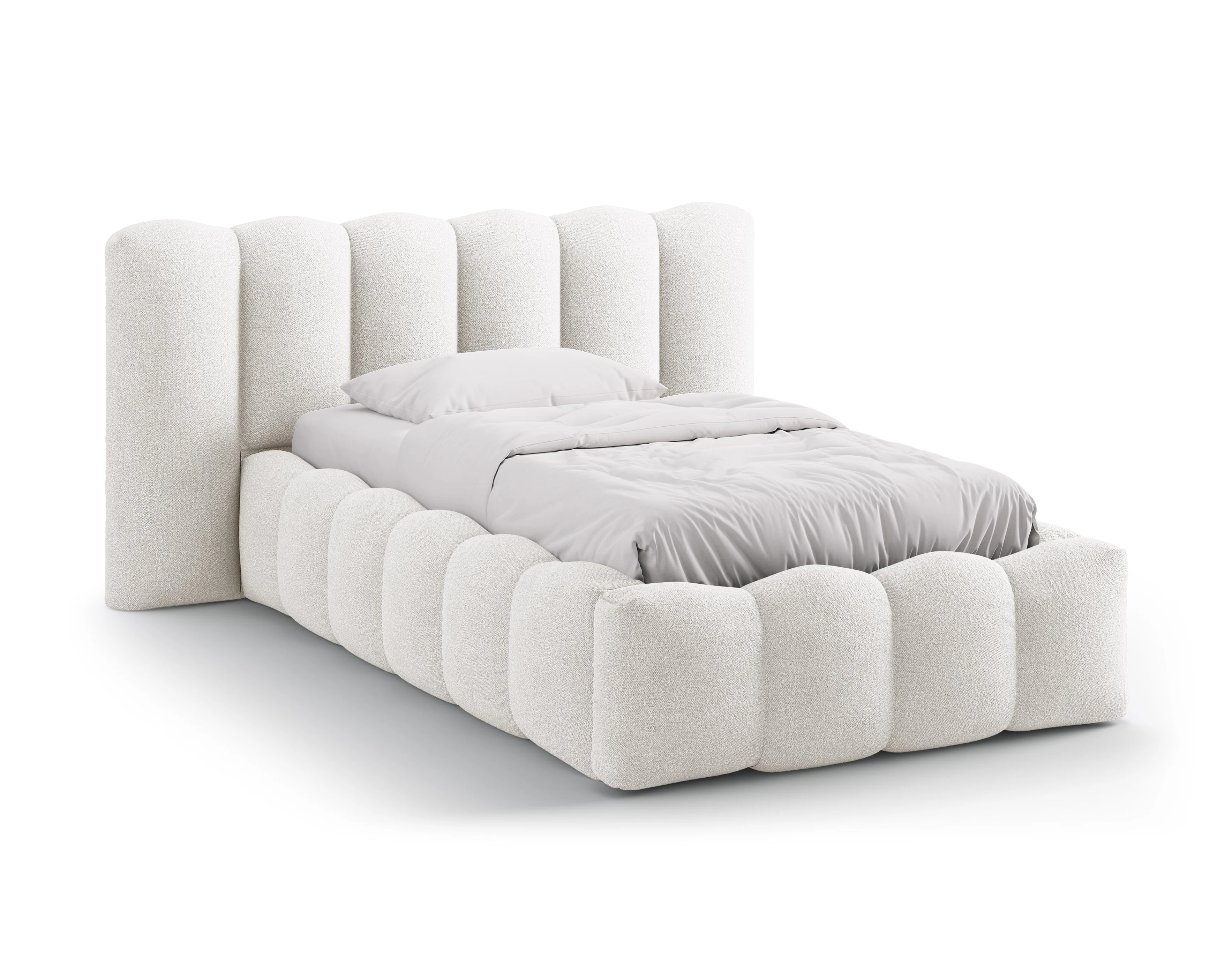 Łóżko LUPINE biały boucle