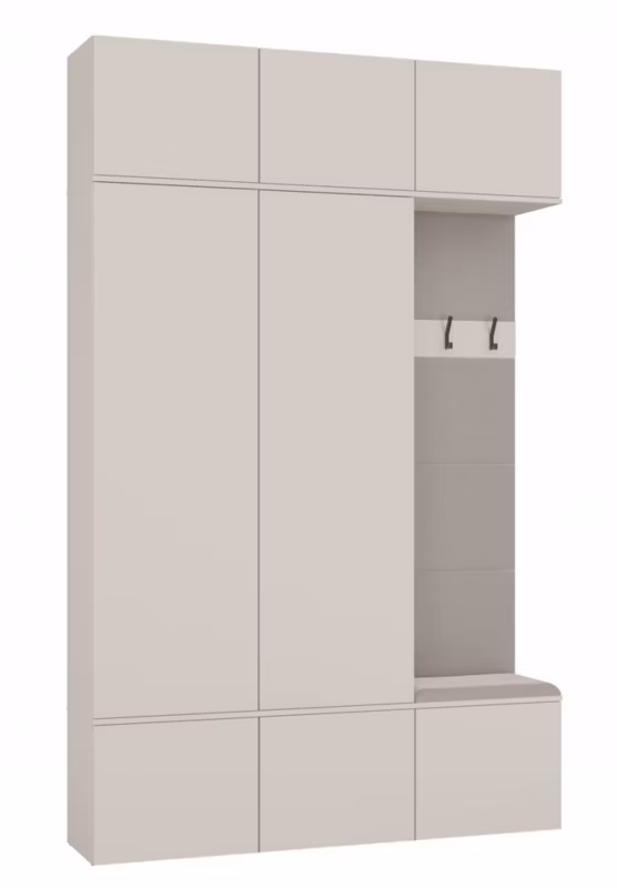 Garderoba Topeshop HAGA III 2Sz1W KASZMIR BEŻ 2x Szafa + Wieszak 238x150x35 cm 1 szt.