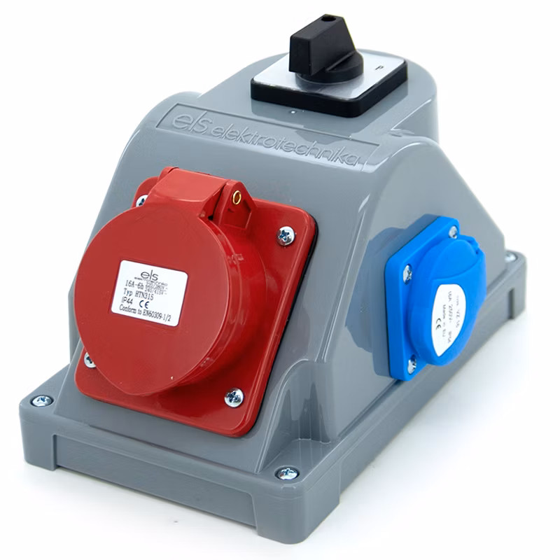Gniazdo siłowe, rozdzielnica natynkowa typ COMBOPOL ELS Elektrotechnika N110LP 1x16A/5 1x230V, z wyłącznikiem L-0-P, 1 szt.