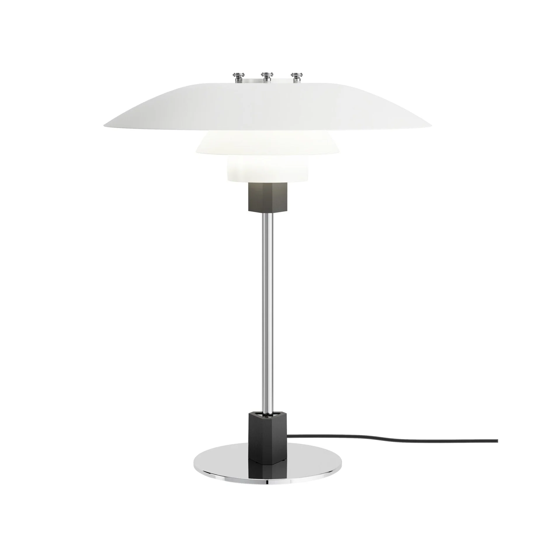 Lampa stołowa PH 4/3 biały z chromowaną podstawą