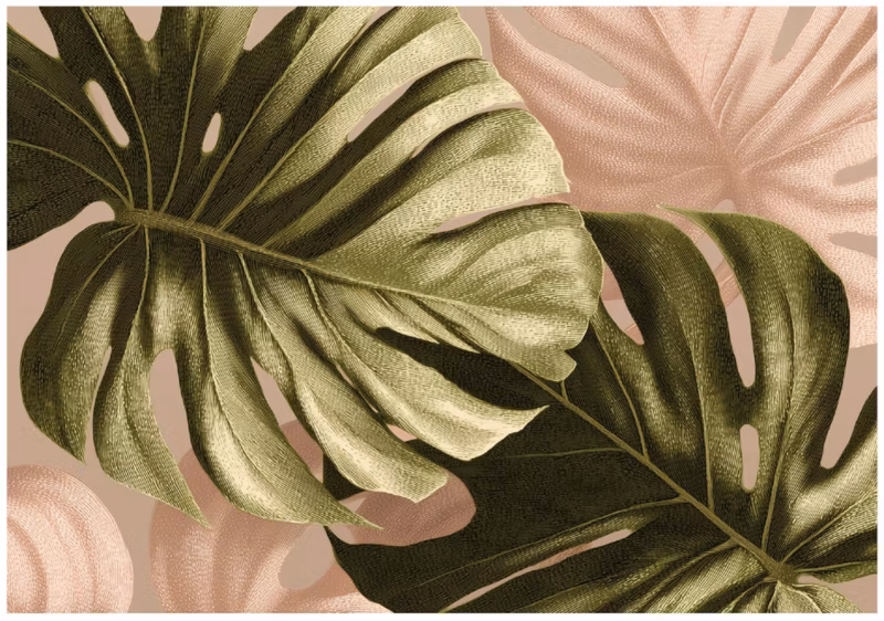 Fototapeta WALLARENA Do Sypialni Salonu Na Flizelinie Liście Abstrakcja Monstera Zielony 300×210 cm 16280VX6 1 szt.