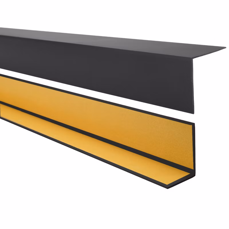 Kątownik twardy samoprzylepny PCV 50×20 mm QUEST, Profil Narożny Dekoracyjny L – 200 cm, czarny