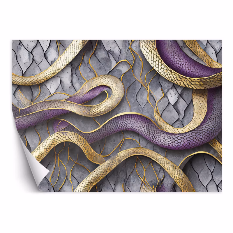 Fototapeta Feeby Tekstura węża Glamor Gold Purple 400×280 1 szt