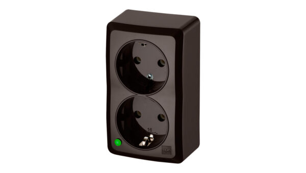 BERG Gniazdo podwójne schuko n/t 2x2P+Z 16A brązowy 3738-05